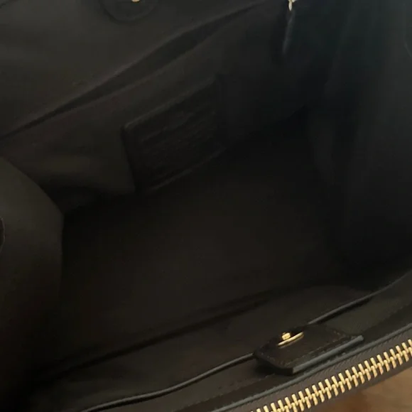 Coach Tan and Black Signature Crosby Carryall Satchel Purse Bag - Picture 13 of 15